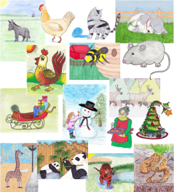 Collage of Guess What Books Illustrations